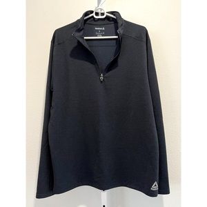 Reebok Mens Sweatshirt Long Sleeve 1/4 Zip Stretch Pullover Navy Blue Size L